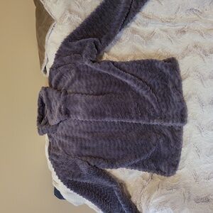 Patagonia Gray plush, cozy faux fur jacket, ladies, large